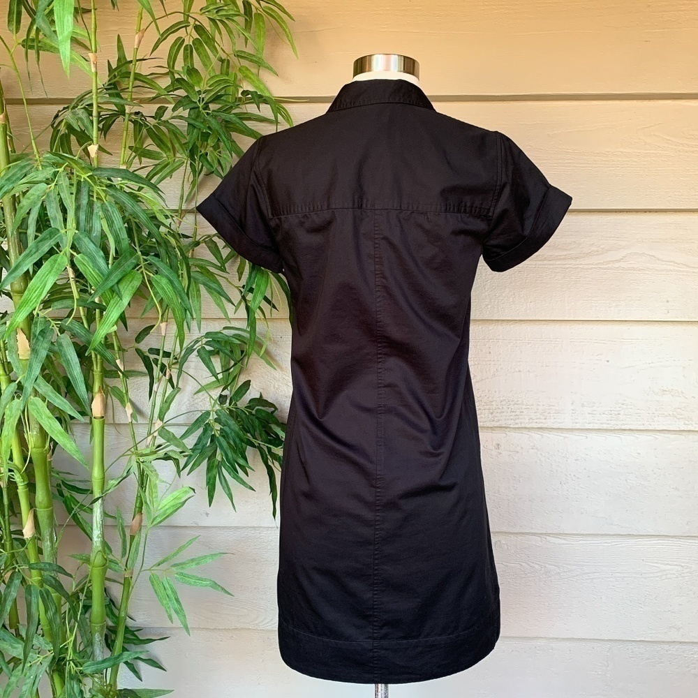 J. Crew Black Collared Shirt Dress - Picture 3 of 5